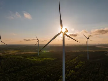 Windpark Klettwitz im Sonnenaufgang